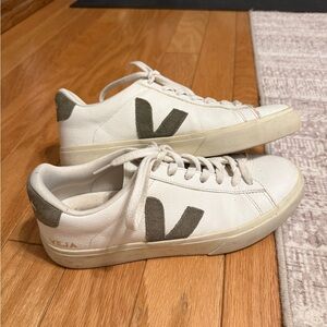 Veja Green and White Sneakers